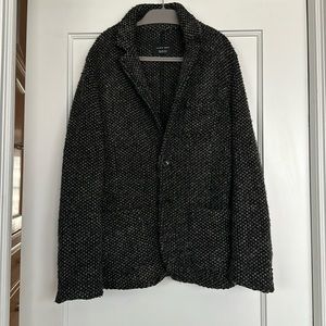 Zara Men Black & Gray Sweater Blazer